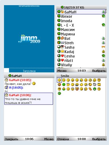 2009 JIMM 1.0.2 - мобильная аська, новая версия (icq клиент Nokia, Motorola, Samsung, Sony Ericsson)